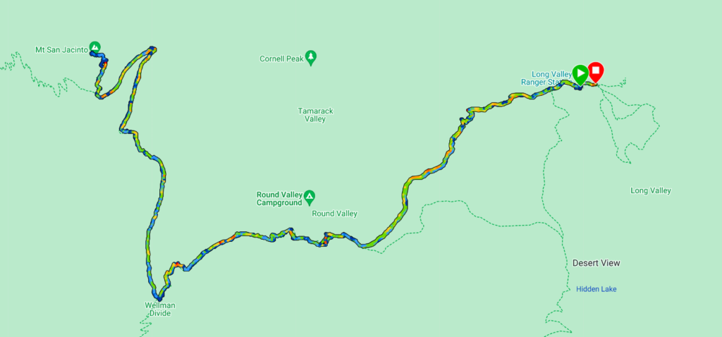 Hike Mt San Jacinto Garmin trail record